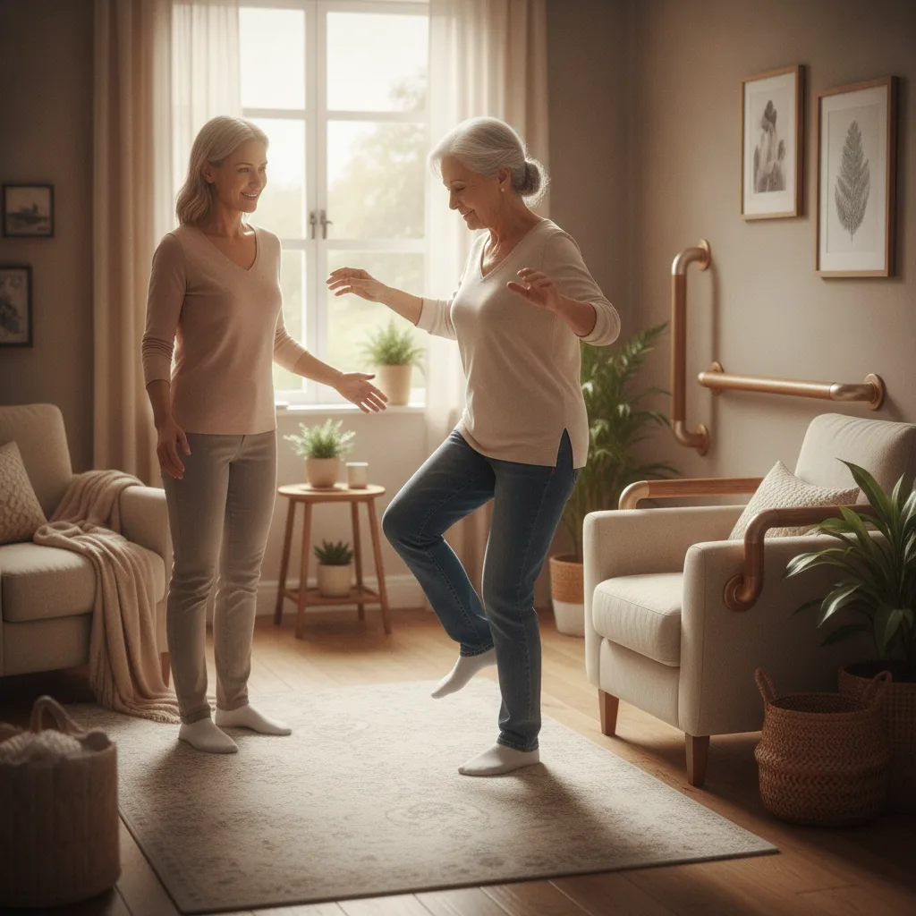 test appui unipodal personne âgée